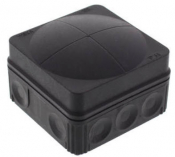 Wiska COMBI 108/5 IP66 Black Junction box c/w 24A T/B 76x76x51mm