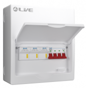 Liveelec Three phase Metal Fused Switch c/w 4P 125A Main Switch and 3x125A Fuse Holders (w/o fuses)