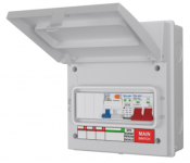 Liveelec IP65 8 way EV White Metal Enclosure c/w 20/40kA DP SPD + 40A Twin Switch Type A RCBO