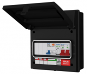Liveelec IP65 8 way EV Black Metal Enclosure c/w 20/40kA DP SPD + 40A Twin Switch Type A RCBO