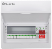 Liveelec Consumer Unit 12 Mod & SPD 20/40kA SPD & DP DPN Busbar (For RNC RCBO's) 9 Useable Ways