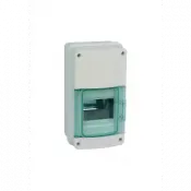 Lewden IP65 4mod plastic CU. Transparent door