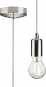 K/Bridge 1.8m E27 Contemporary Pendant Set - Brushed Chrome