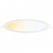 Aurora Slim-FitCS™ 12W IP44 Colour Switchable Round Flat Panel Downlight White 170mm
