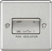 K/Bridge 10A Fan Isolator Switch - Brushed Chrome