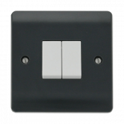 Click Mode 10AX 2 Gang 2W Plate Switch Part M