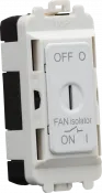 K/Bridge 10A Fan Isolator Key Switch Module - Matt white