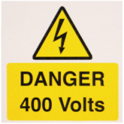 Ind Signs IS2710SA Danger 400V Label Pk10
