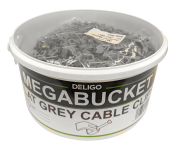 Deligo MTC Cable Clips Mega Bucket Gry