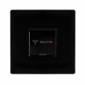 Click Definity 10A 3 Pole Fan Isolation Plate Switch | Metal | Matt Black plate | Black insert