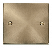 Click Deco 1 Gang Blank Plate Antique Brass
