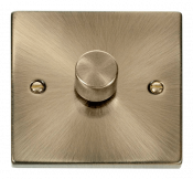 Click Deco 1 Gang 2 Way 100W Trailing Edge Dimmer Switch Antique Brass