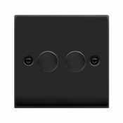 Click Deco 1 Gang 2 Way 100W Trailing Edge Dimmer Switch Matt Black