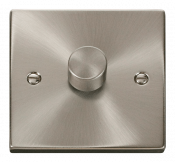 Click Deco 1 Gang 2 Way 100W Trailing Edge Dimmer Switch Satin Chrome