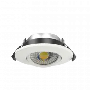 ArcLED 8W CCT Switchable Tiltable LED Downlight – White Bezel Included