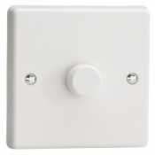 VARILIGHT 1-Gang 2-Way V-Pro Push On/Off Rotary LED Dimmer 1 x 0-300W