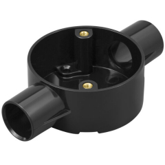 Marshall Tufflex Through Circular Box 20mm Black