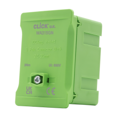 Click 100A 1 Pole 5 x 35mm&sup2; Connectable Link Box Green