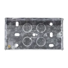 Specified 2gang 25mm metal flush switch & socket box