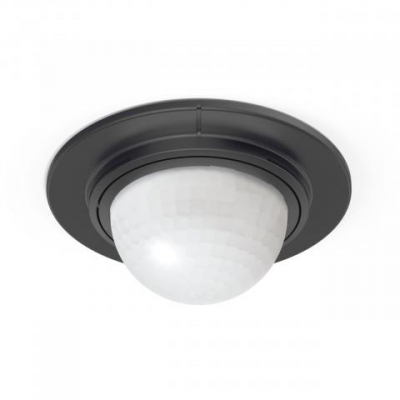 Steinel IS360-1 DE Black Recessed 1kW PIR 360&deg; detection angle and up to 8 m detection range IP54