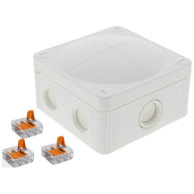 Wiska COMBI 407/WW/3x221/W Junction Box IP66 32A White 95x95x60mm