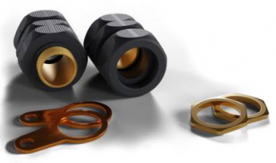 Wiska ShieldGLAND M25 Pack IP68 c/w Brass Locknut & Earth Tag, Clamping range 17-28mm (2 per pack)