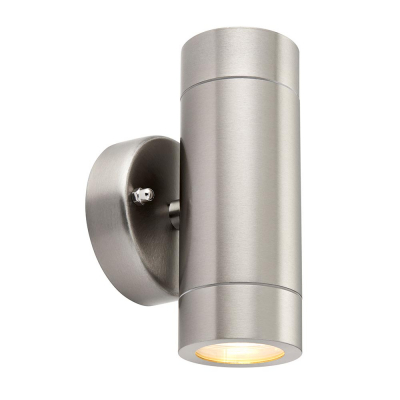 Saxby Palin 2lt Wall IP44 - Stainless Steel
