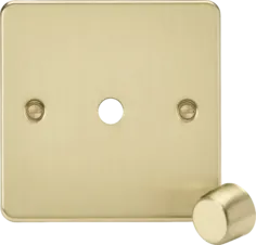 K/Bridge 1G Dimmer Plate with Matching Metal Dimmer Cap - Brushed Brass