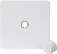 K/Bridge 1G Dimmer Plate with Matching Metal Dimmer Cap - Matt White
