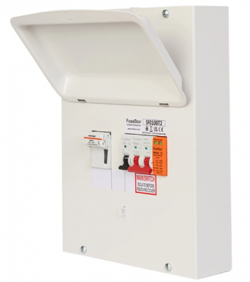 Fusebox 100A FUSED SWITCH + T2 SPD (63,80,100A fuses)