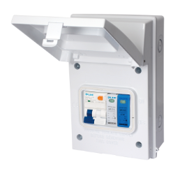 Liveelec IP65 4 way EV White Metal Enclosure c/w Type A 40a C Curve RCBO and 20/40kA 1P+N SPD