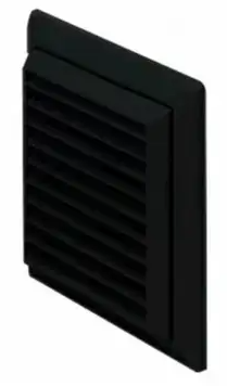 NVA 100mm Louvred Grille Black