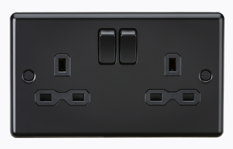 K/Bridge 13A 2G DP Switched Socket - Matt Black