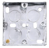 Specified 1 gang 25mm metal flush switch & socket box