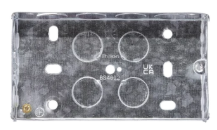 Specified 2 gang 25mm metal flush switch & socket box
