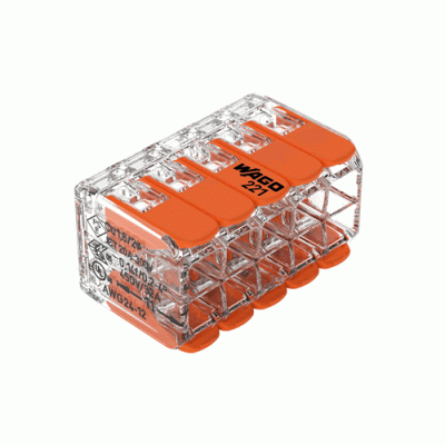 Wago Splicing connector with levers; for all conductor types; max. 4 mm²; 10-conductor; transparent housing