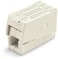 Wago White 2-conductor lighting connector; push-button on lighting side; all conductor types max. 2.5 mm&sup2; (24a rated)