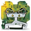 Wago 2-conductor ground Green/Yellow terminal block; 10 mm&sup2;