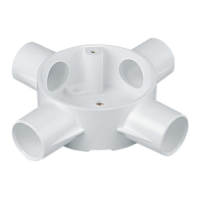 Marshall Tufflex 4 Way Circular Box 20mm White