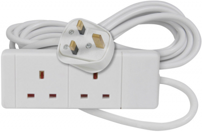 AVSL 2 Gang 13A Extension Lead White (2m)