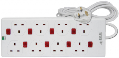 AVSL 8 Gang 13A Extension Lead with Surge Protection (2m)