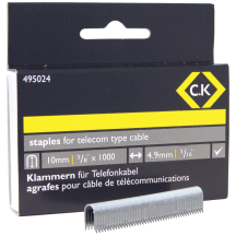 CK Telecom Staples - Half Round 10mm (Box=1000)