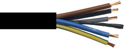 1.5MM 5CORE H07 BLACK H/R RUBBER CABLE