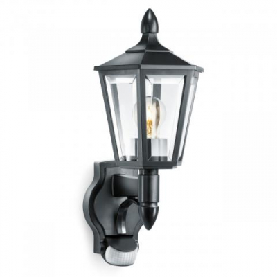 Steinel L15S Black Sensor-switched outdoor Lantern 60W IP44 180&deg; PIR with up to 10 m detection of movement