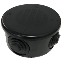 Wiska Circular Junction Box WIB6 Black IP54 40x77x77mm