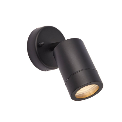 Saxby Palin 1lt Wall Spot IP44 - Matt Black