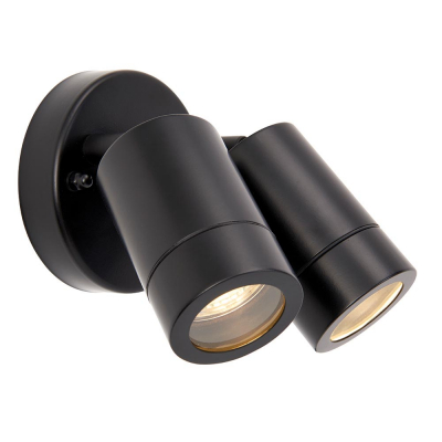 Saxby Palin 2lt Wall Spot IP44 - Matt Black