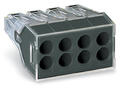 Wago PUSH WIRE&reg; connector for junction boxes; for 8 solid and stranded conductors; max. 2.5 mm&sup2; (24a rated)
