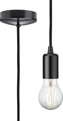 K/Bridge 1.8m E27 Contemporary Pendant Set - Matt Black
