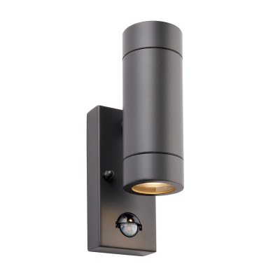 Saxby Palin PIR 2lt Wall IP44 - Anthracite Grey